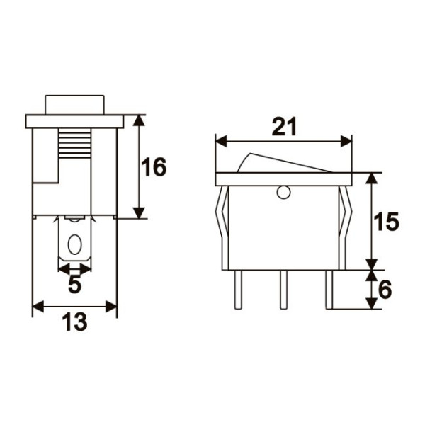 Intrerupator basculant, 1 circuit, 6A-250V, OFF-ON, iluminare albastr,a ǀ 09019KE - imagine 2