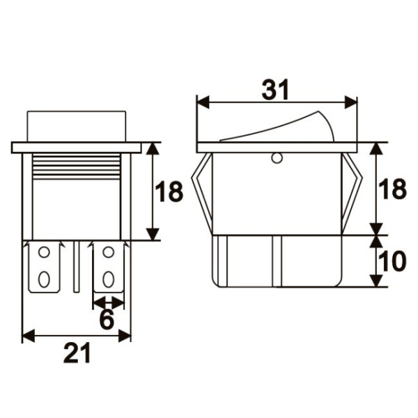 Interupator basculant 1 circuit 16A-250V OFF-ON, lumini de rosie ǀ 09029PI - imagine 2