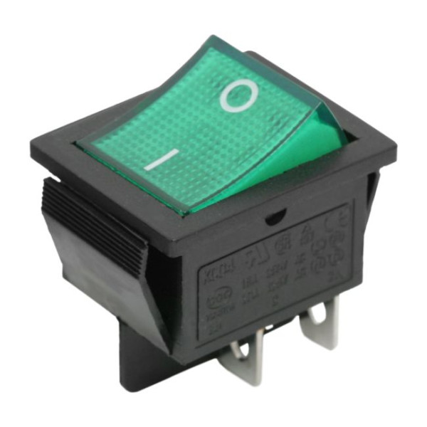 Interupator basculant 1 circuit 16A-250V OFF-ON, lumini de verde ǀ 09029ZO