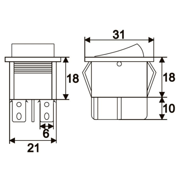 Interupator basculant 1 circuit 16A-250V OFF-ON, lumini de verde ǀ 09029ZO - imagine 2