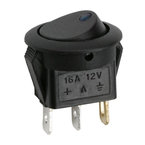 Interupator basculant 1 circuit 16A-12VDC OFF-ON, cu LED albastru ǀ 09042KE