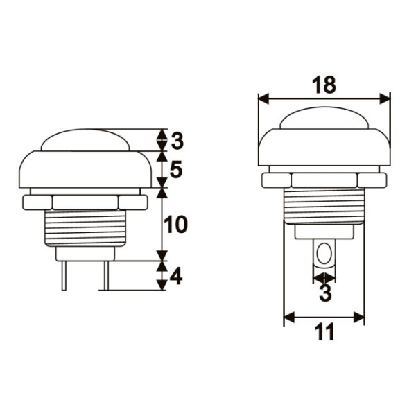 Buton 1 circuit 1A-250V OFF-(ON), portocalie ǀ 09044NA - imagine 2