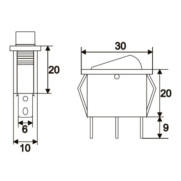 Interupator basculant 1 circuit 10A-250V OFF-ON lumini de rosie ǀ 09050PI - imagine 2