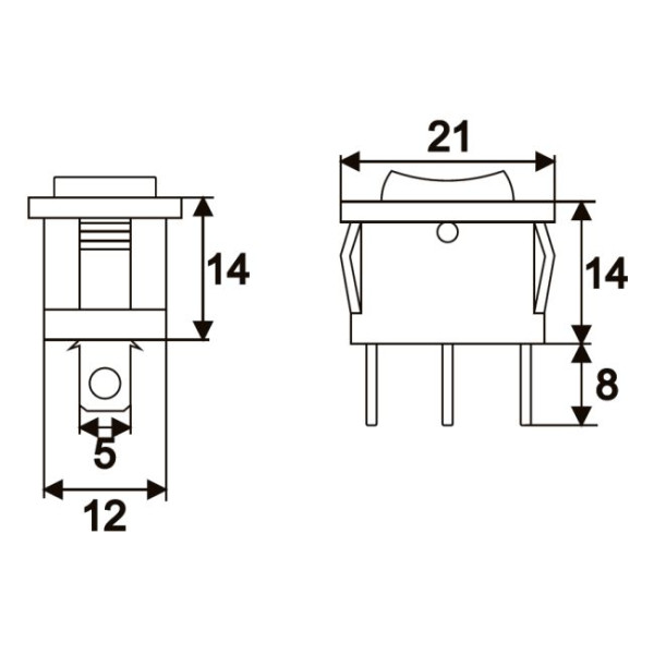 Interupator basculant 1 circuit 6A-250V ON-OFF-ON marcaj I-O-II ǀ 09084 - imagine 2