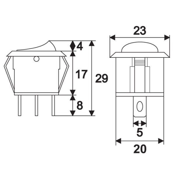 Interupator basculant1 circuit6A-250VON-OFFlumini de albastru ǀ 09085BL - imagine 2