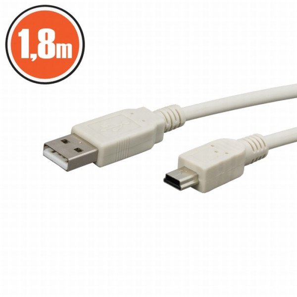 Cablu USB 2.0fisa A - fisa B (mini)1,8 m ǀ 20133