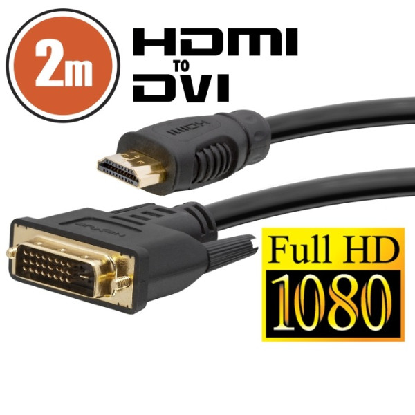 Cablu DVI-D / HDMI • 2 m cu conectoare placate cu aur ǀ 20380