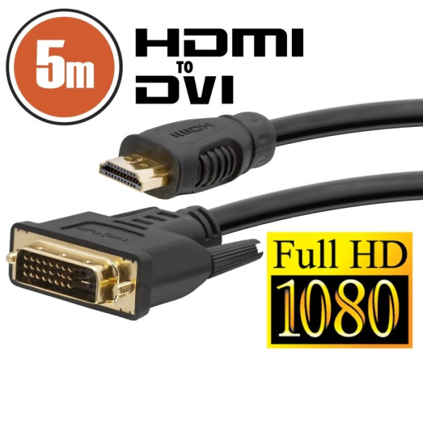 Cablu DVI-D / HDMI • 5 mcu conectoare placate cu aur ǀ 20382