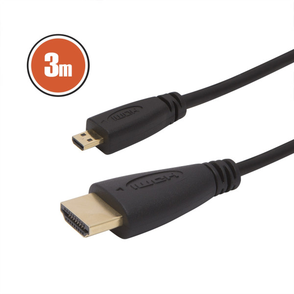 Cablu micro HDMI • 3 mcu conectoare placate cu aur ǀ 20425