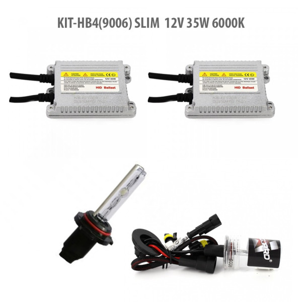 HB4(9006) SLIM 12V 35W 6000K ǀ HB4-KIT-S-6