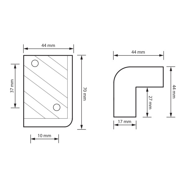 Coltar de protectie pt, incinte acustice 70 x 44 x 44 mm ǀ 39309 - imagine 2