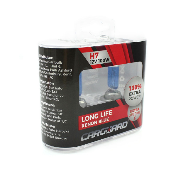 Set de 2 becuri Halogen H7, 100W +130% Intensitate - LONG LIFE - CARGUARD ǀ BHA034 - imagine 3