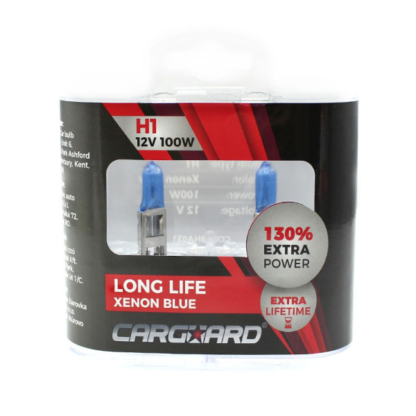 Set de 2 becuri Halogen H1, 100W +130% Intensitate - LONG LIFE - CARGUARD ǀ BHA031