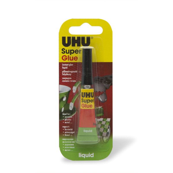 UHU Super Glue adeziv instant lichid, 3g ǀ U36700