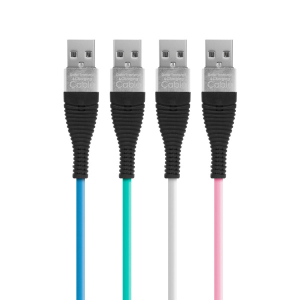 Delight - Cablu de date – Micro USB, invelis siliconic, 4 culori, 1 m ǀ 55439 - imagine 2