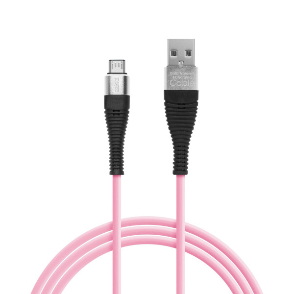 Delight - Cablu de date – Micro USB, invelis siliconic, 4 culori, 1 m ǀ 55439 - imagine 5