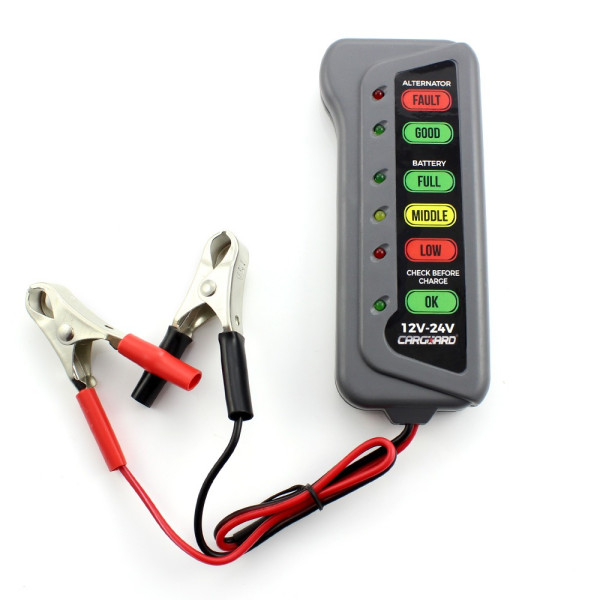 Tester pentru baterie si alternator / 12V – 24V / cu indicatori LED - CARGUARD ǀ CBT001