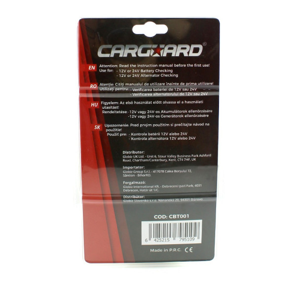 Tester pentru baterie si alternator / 12V – 24V / cu indicatori LED - CARGUARD ǀ CBT001 - imagine 5