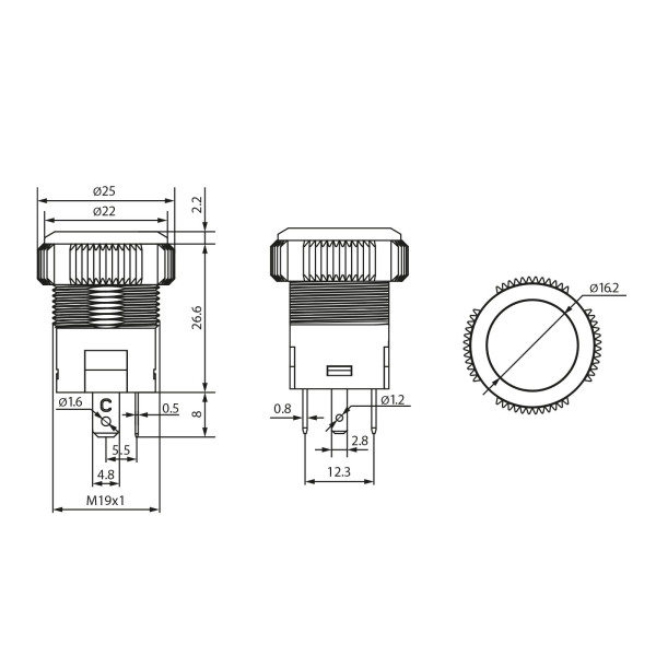 Buton de comanda 12V ND ǀ 09155RD - imagine 2