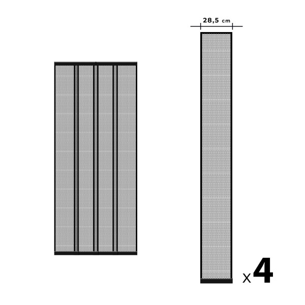 Perdea pt. usa din plasa anti-tantari, 4 benzi, max. 100 x 220 cm, negru ǀ 11608BK - imagine 3