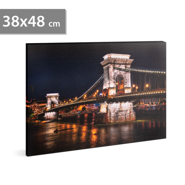 FAMILY POUND - Tablou cu LED - "Podul cu lanturi - 2 x AA, 38 x 48 cm ǀ 58018G