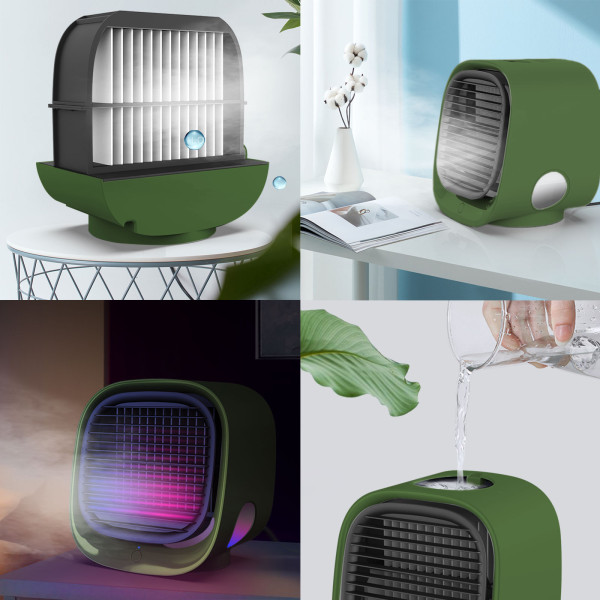 Bewello - Mini-ventilator portabil cu functie de racire - USB - verde ǀ BW2009GR - imagine 2