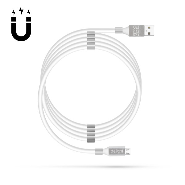 Cablu de date - MicroUSB - 2A - magnetic ǀ 55446M-WH - imagine 2