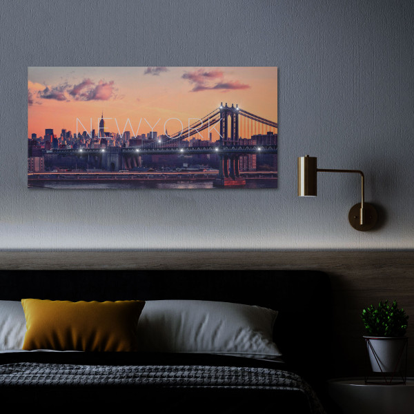 Tablou decorativ cu LED - „New York” - 2 x AA, 38 x 78 cm ǀ 58484 - imagine 2