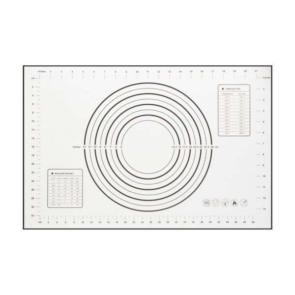 Blat din silicon - cu diagrama pentru intinderea aluaturi - 60 x 40 cm ǀ 57520