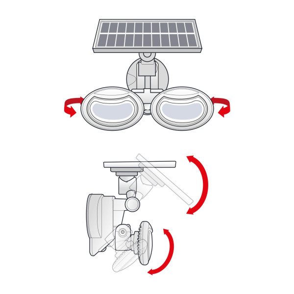 Reflector solar cu senzor de miscare si cap rotativ - 2 LED-uri COB ǀ 55283 - imagine 4