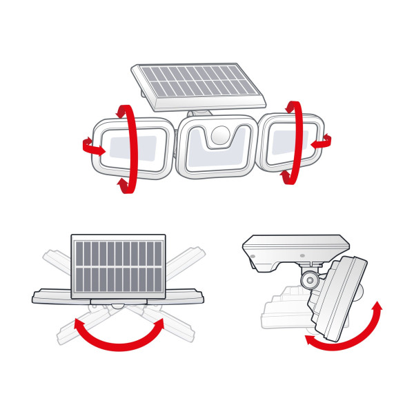 Reflector solar rotativ cu senzor de miscare - 3 LED-uri COB ǀ 55284 - imagine 4