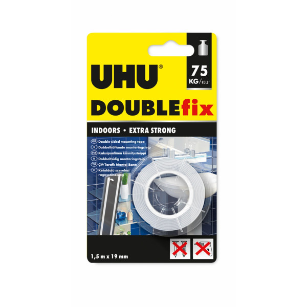 UHU Double Fix - banda adeziva fata-verso - 19 mm x 1,5 m ǀ U46855