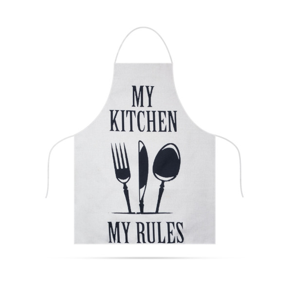 Sort de bucatarie - 68 x 52 cm - My kitchen, My rules! (alb) ǀ 56175B