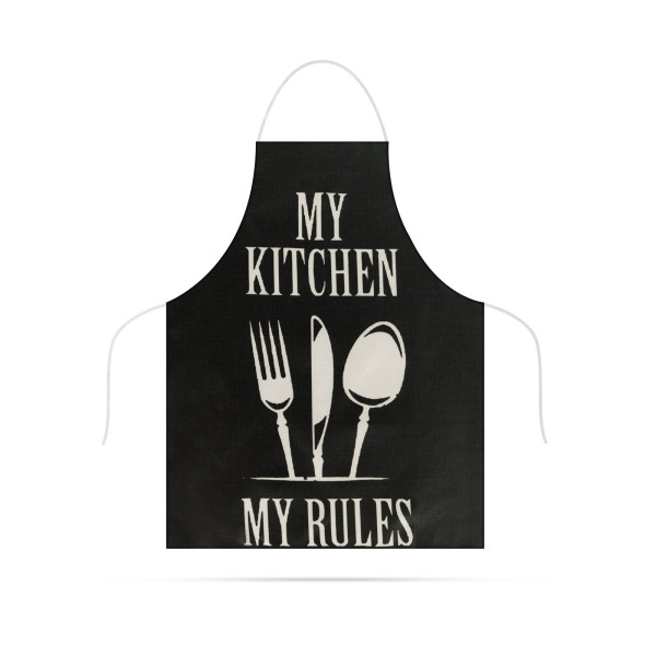 Sort de bucatarie - 68 x 52 cm - My kitchen, My rules! (negru) ǀ 56175A