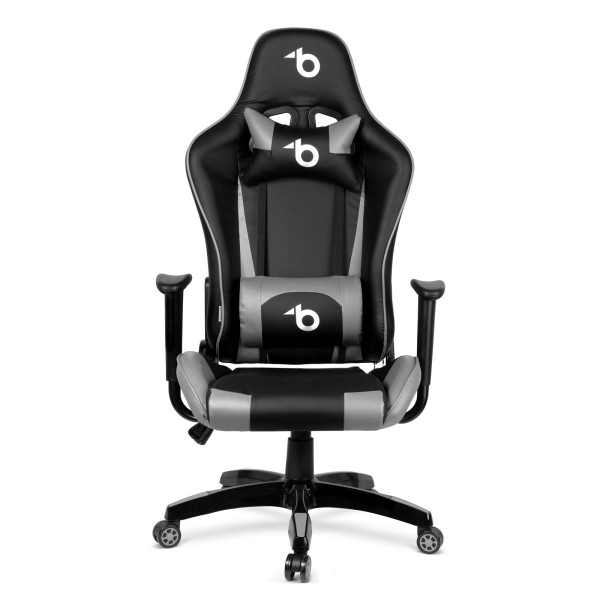 Scaun gri de gaming - cu perna de talie si perna pentru cap ǀ BMD1106GY - imagine 2