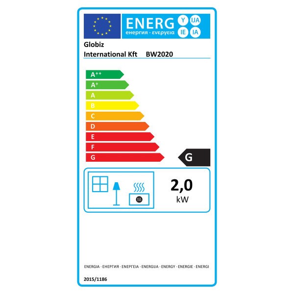 Semineu electric - radiator + LED - 35 x 21,5 x 44 cm ǀ BW2020 - imagine 3