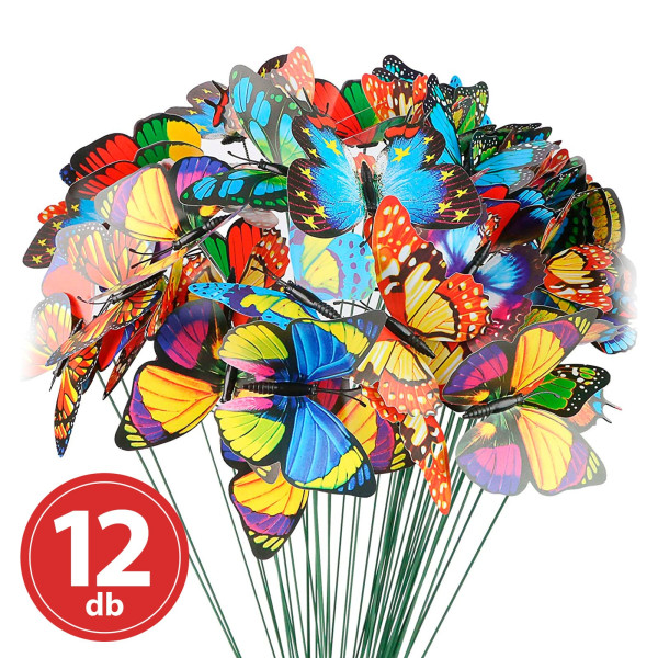 Fluturi decorativi cu tija - 29 cm - plastic ǀ 11699 - imagine 2