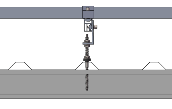 Suport tip surub pentru montaj panou fotovoltaic pe acoperis de tabla (in Z) ǀ RAZ005 - imagine 2