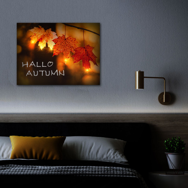 Tablou LED - "Hello Autumn" - 2 x AA, 40 x 30 cm ǀ 58502