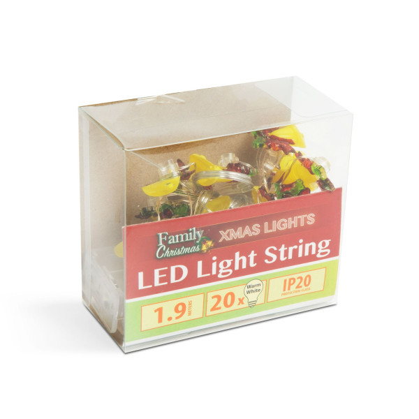 Sir de lumini LED - forma de clopotei - 2,2 metri - 10 LEDuri - alb cald - 2 x AA ǀ 58925 - imagine 2