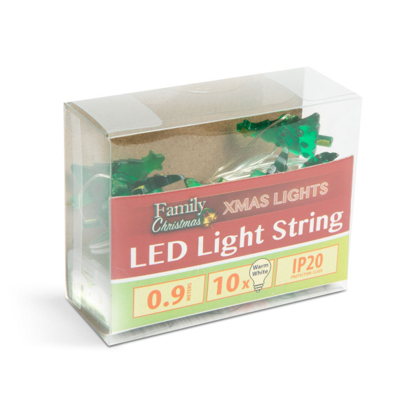 Sir de lumini LED - forma de braduti - 1,2 metri - 10 LEDuri - alb cald - 2 x AA ǀ 58922 - imagine 2