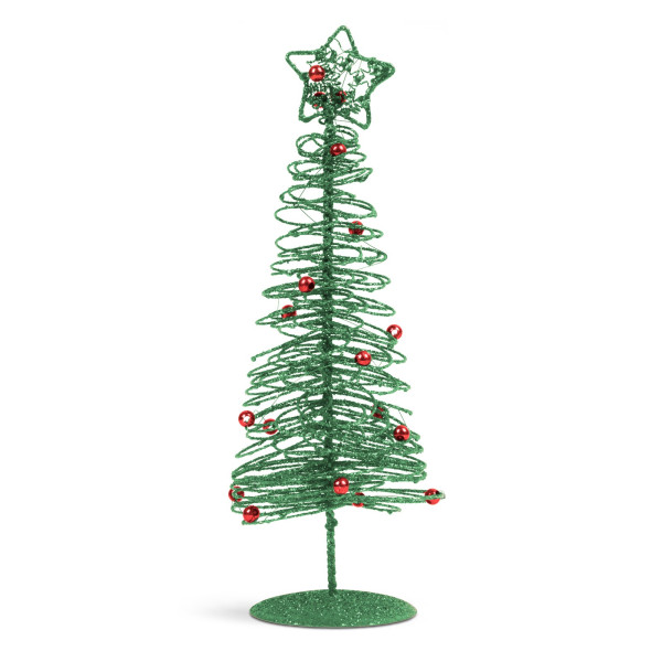 Bradut metalic - ornament de Craciun - 28 cm - verde ǀ 58622D - imagine 2