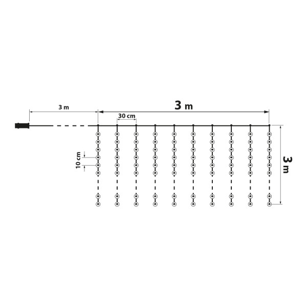 Plasa luminoasa LED - 300 LEDuri - 3 x 3 m - 230V - cu telecomanda ǀ 58907A - imagine 4