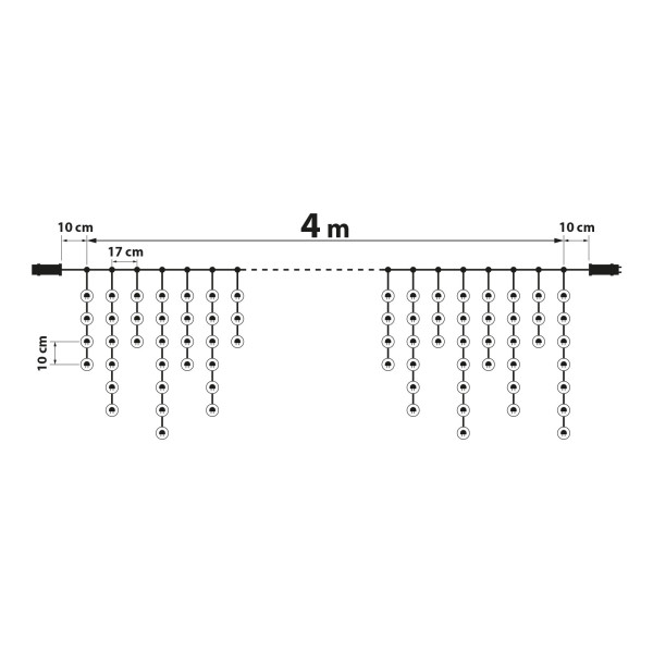 Perdea luminoasa - 200 LEDuri - alb cald - IP44 - 4,2 m - 8 programe ǀ 58901A - imagine 5