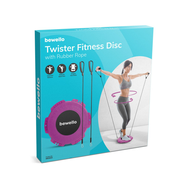 Disc Twister pentru fitness - cu coarda de cauciuc - 29 cm - BEWELLO ǀ BW4005 - imagine 5