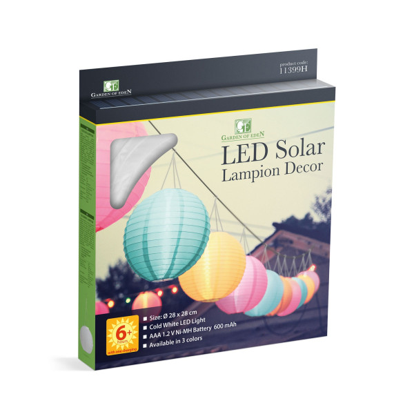 Felinar solar - 3 culori - LED alb rece - 28 cm ǀ 11399H - imagine 6