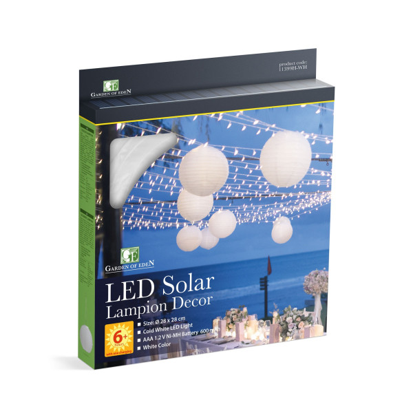 Felinar solar - alb - LED alb rece - 28 cm ǀ 11399H-WH - imagine 3