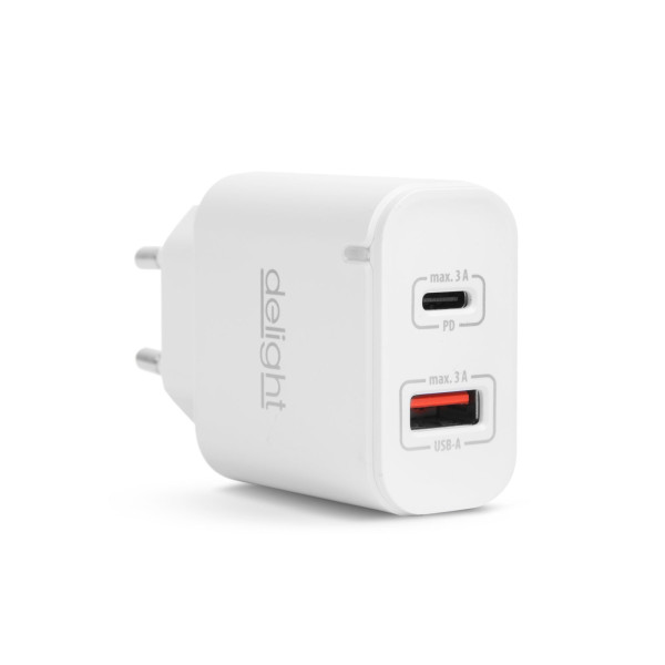 Adaptor de retea USB + Type-C PD20W cu incarcare rapida - alb ǀ 55047WH - imagine 3