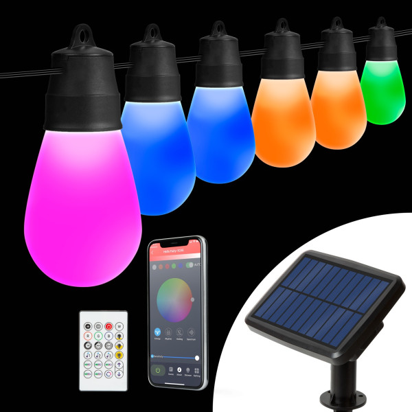 Sir lumini solare inteligente - LED RGBIC 30 buc - 13 m - bluetooth ǀ 11747