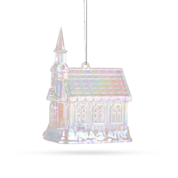 Ornament de Craciun - biserica - acrilic - 75 x 100 x 60 mm ǀ 58516 - imagine 2